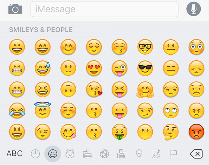 Screen shot of emojis