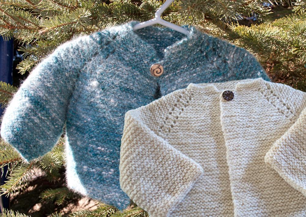 Top Down Garter Stitch Baby Jacket FREE Knitting Pattern