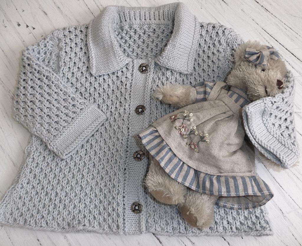 Baby Honeycomb Jacket Knitting Pattern