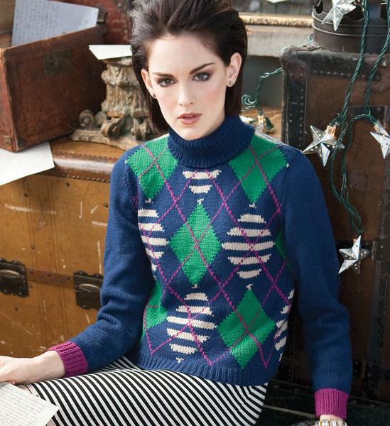 Argyle Turtleneck Knitting Pattern