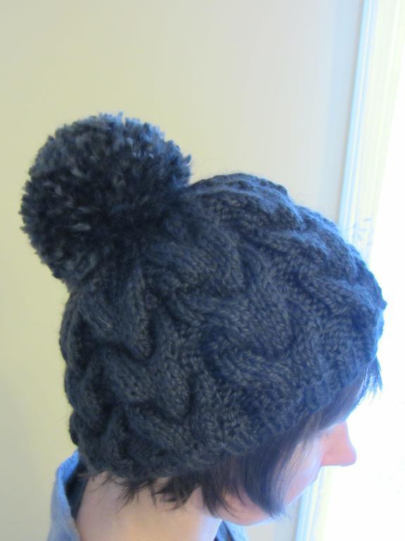 Cable Pom-Pom Hat FREE Knitting Pattern