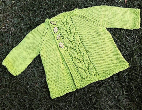 Leaf Love Baby Sweater FREE Knitting Pattern