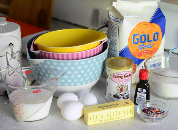 Cake Ingredients for Funfetti Sheet Cake