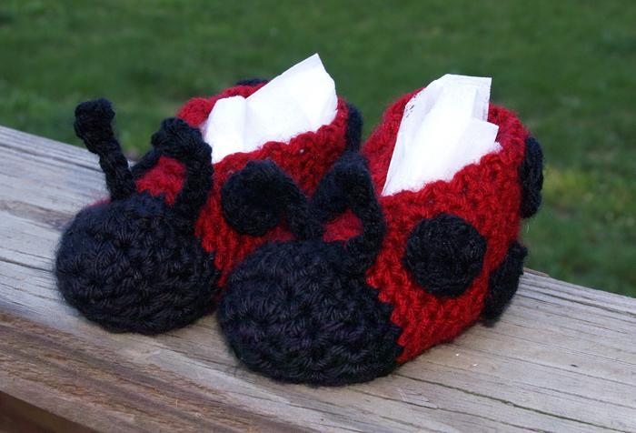 ladybug crochet slippers