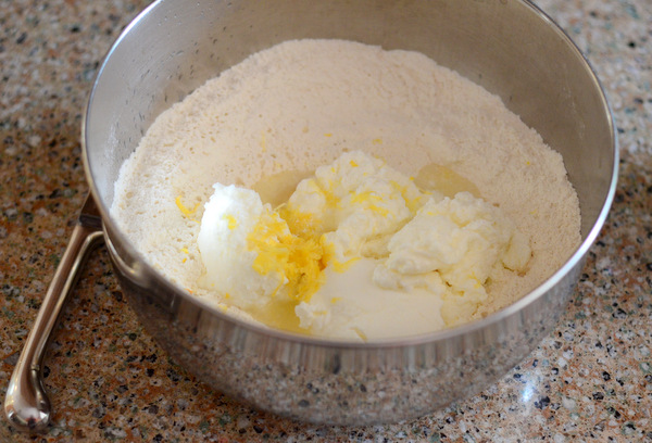 Mixing up a batch of Lemon Ricotta Pancakes