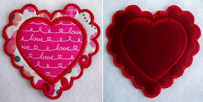 stitched applique front and back