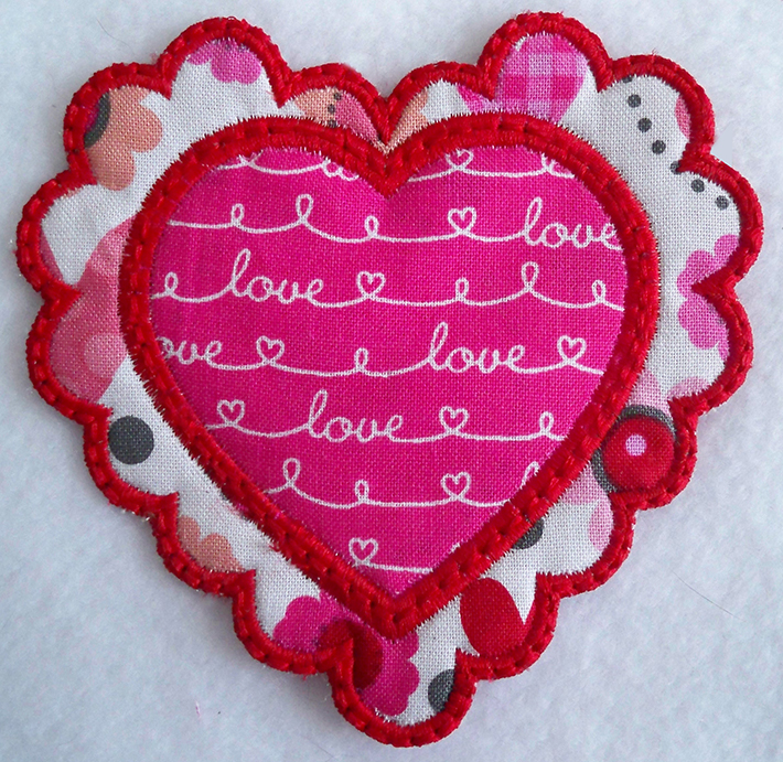 Heart Valentine applique designs