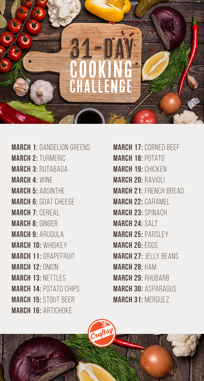 31 Day Cooking Calendar