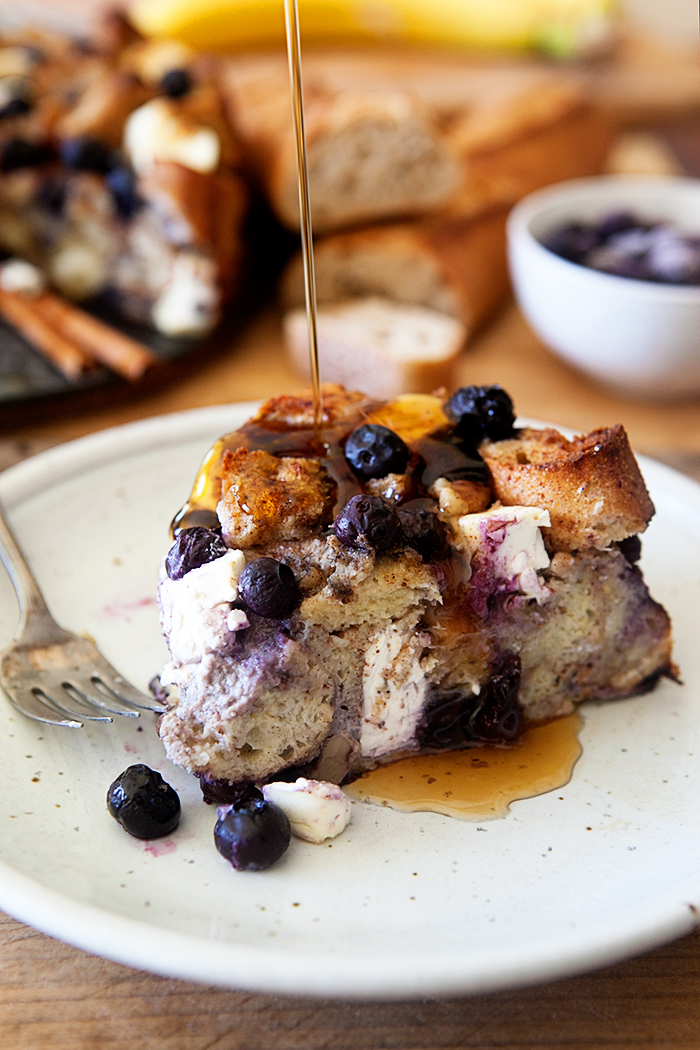 Blueberry Cream Cheese Brunch Casserole With Syrup
