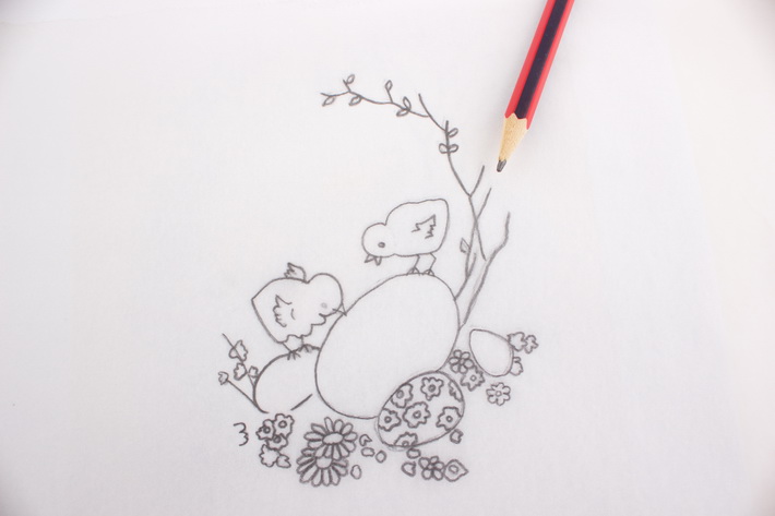 Copy design onto back of baking paper
