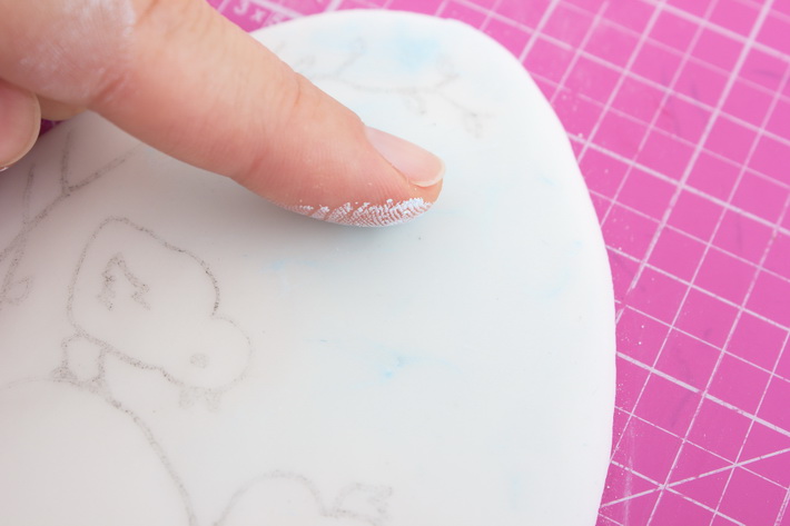 Dust background with fingers