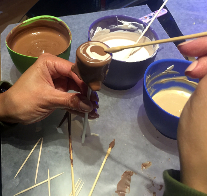 create rings using a skewer or toothpick