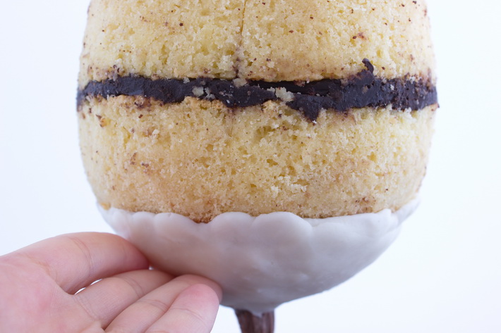 Mold modeling chocolate onto base