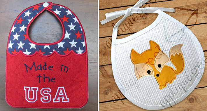 baby bibs in the hoop and qpplique