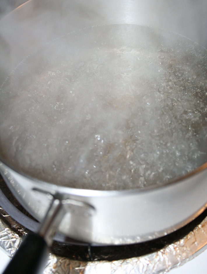 Pot of boiling water