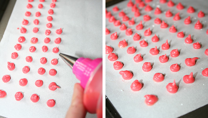 Making pink chocolate chips