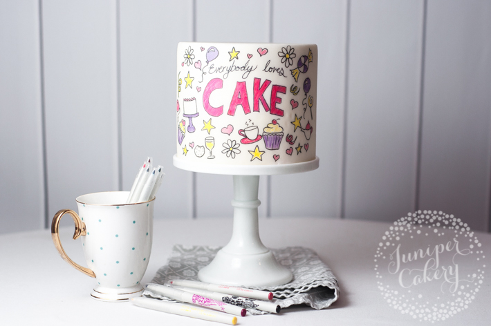 How to decorate an easy and fun doodle cake 