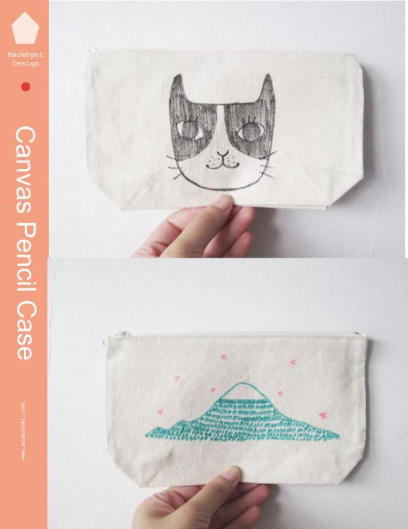 Sew a fun canvas zipper pencil case