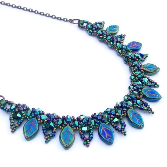 Beaded Leaf Collar Necklace FREE Tutorial