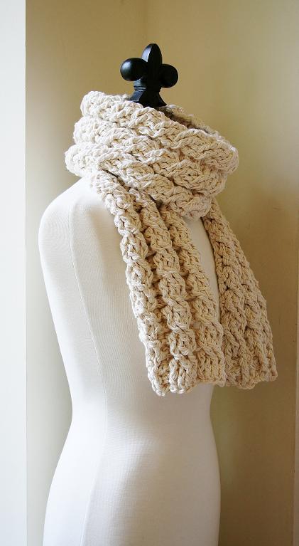 Chunky Cable Crochet Scarf Pattern