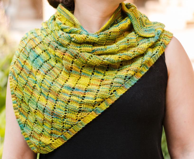 Basketweave Lace Shawlette FREE Knitting Pattern