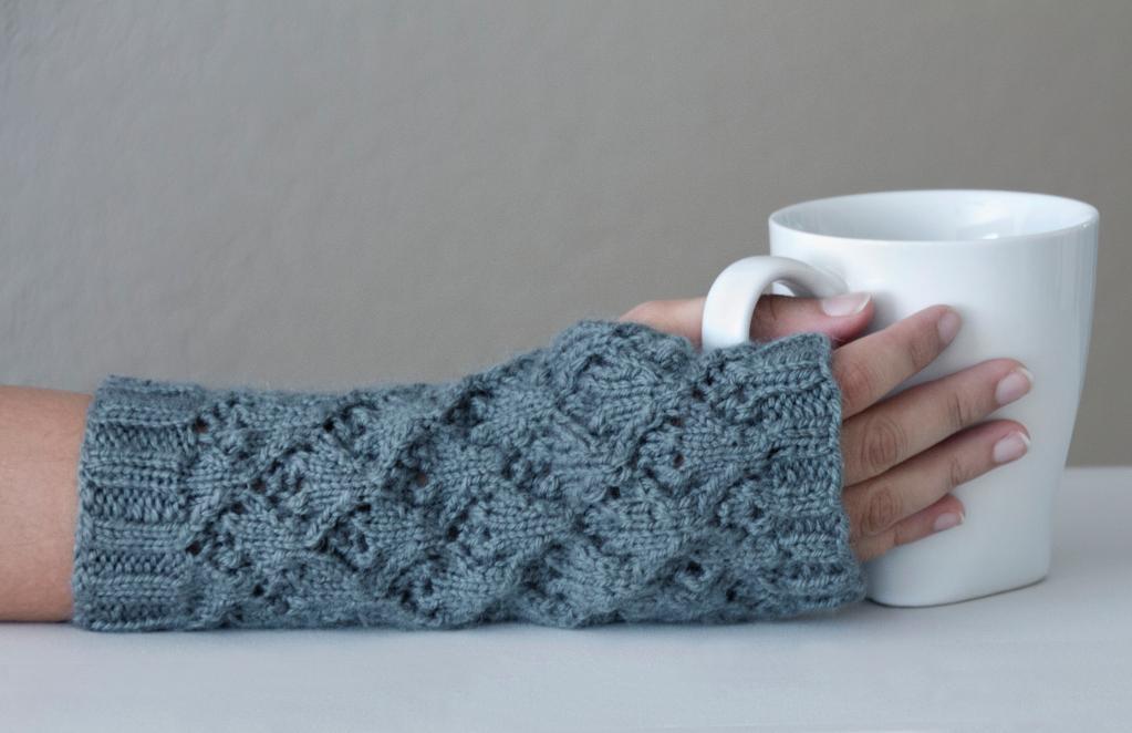 Lace Knit Fingerless Gloves Knitting Pattern