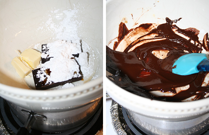 Melting chocolate for homemade chocolate chips
