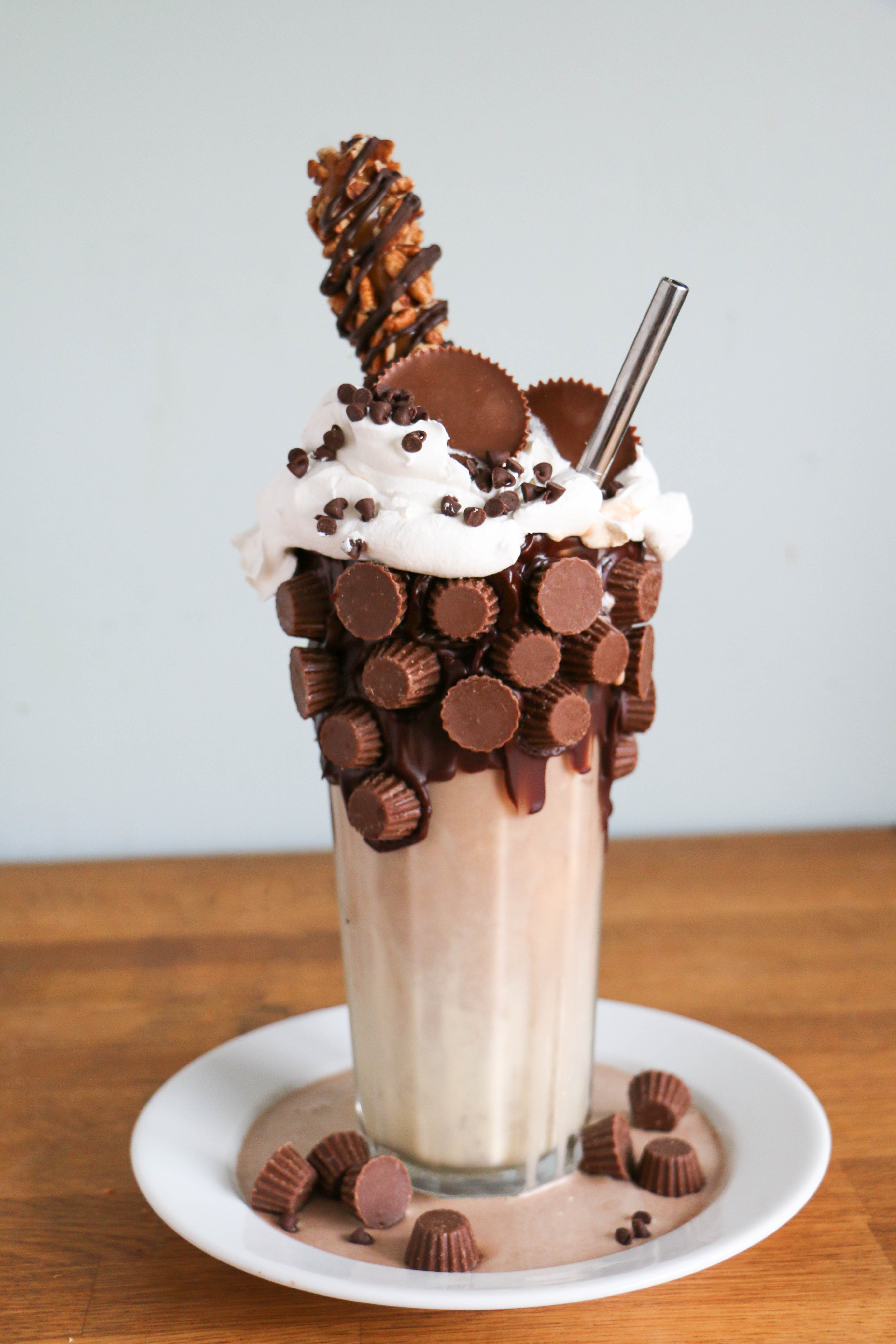 Chocolate Peanut Butter Pretzel Milkshake | Erin Gardner