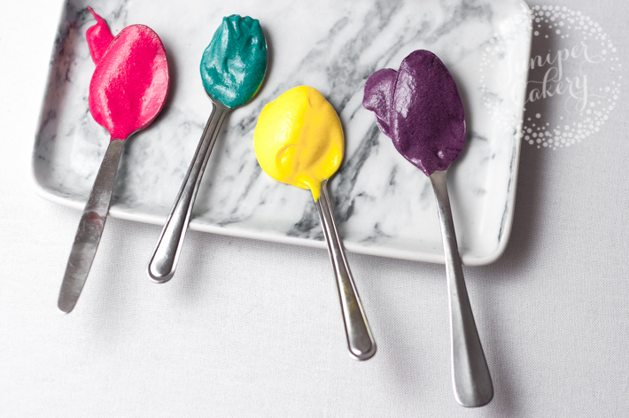 How to make rainbow layer cupcakes by Juniper Cakery