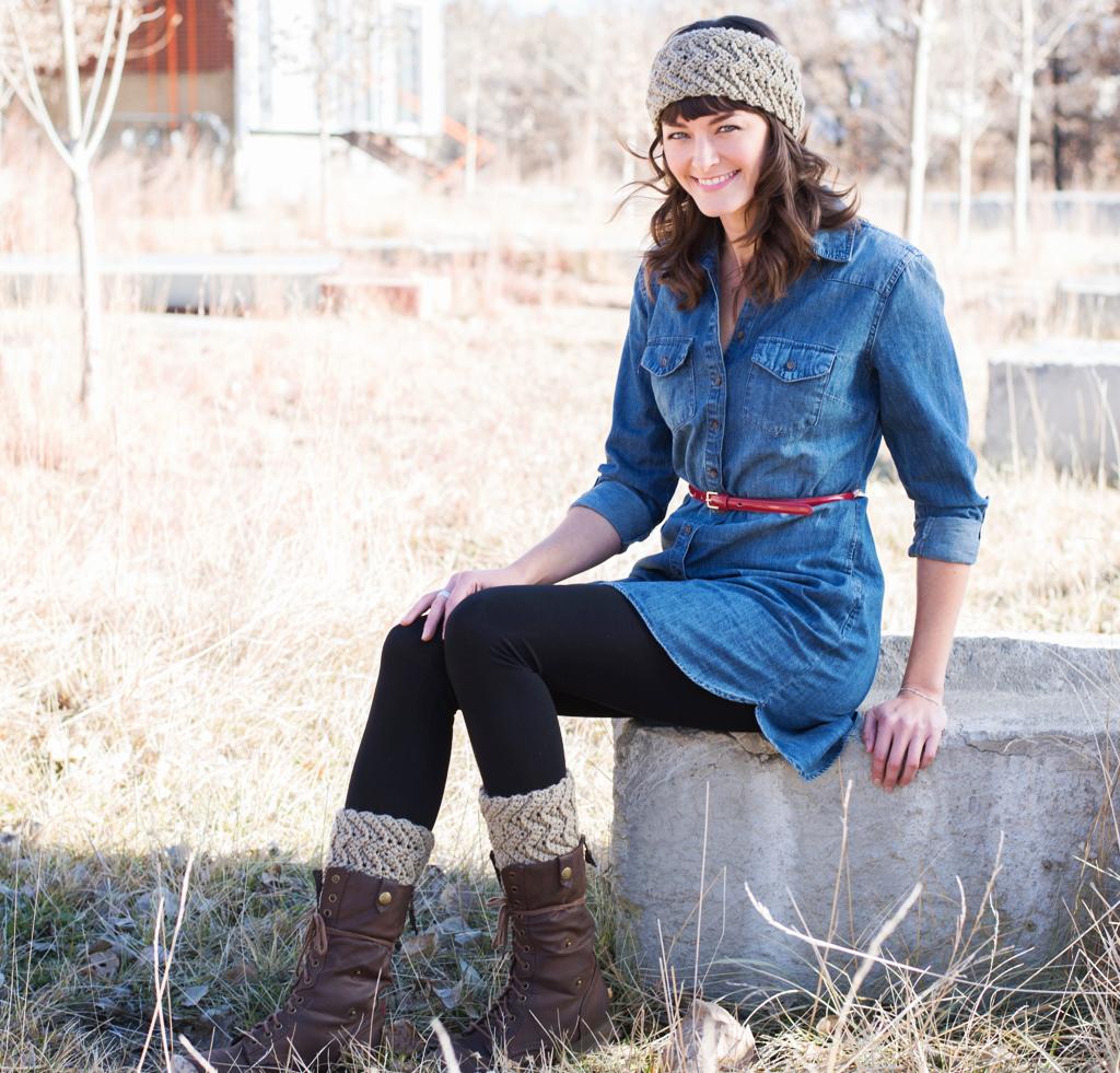 simple waves headband and boot cuffs kit