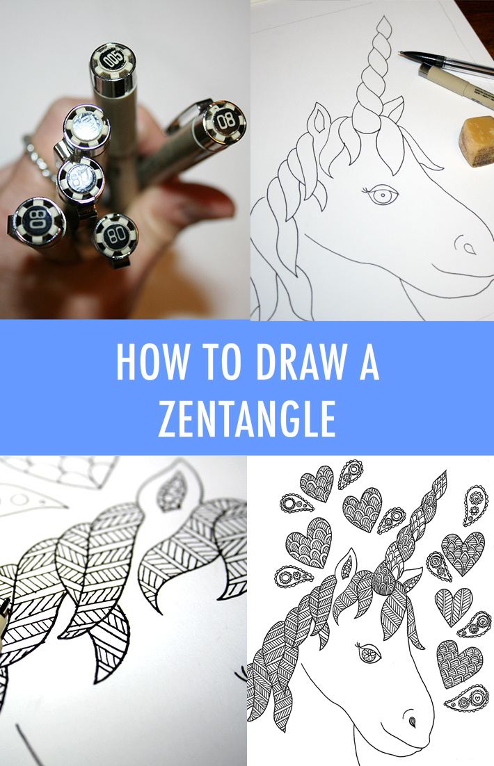 Unicorn zentangle