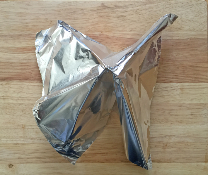 pinch aluminum foil the middle