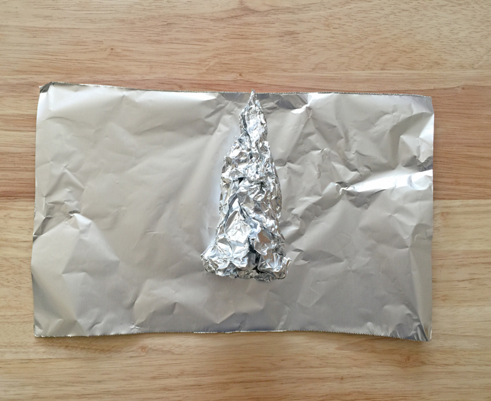 wrap a cone of aluminum foil with a smaller piece of foik
