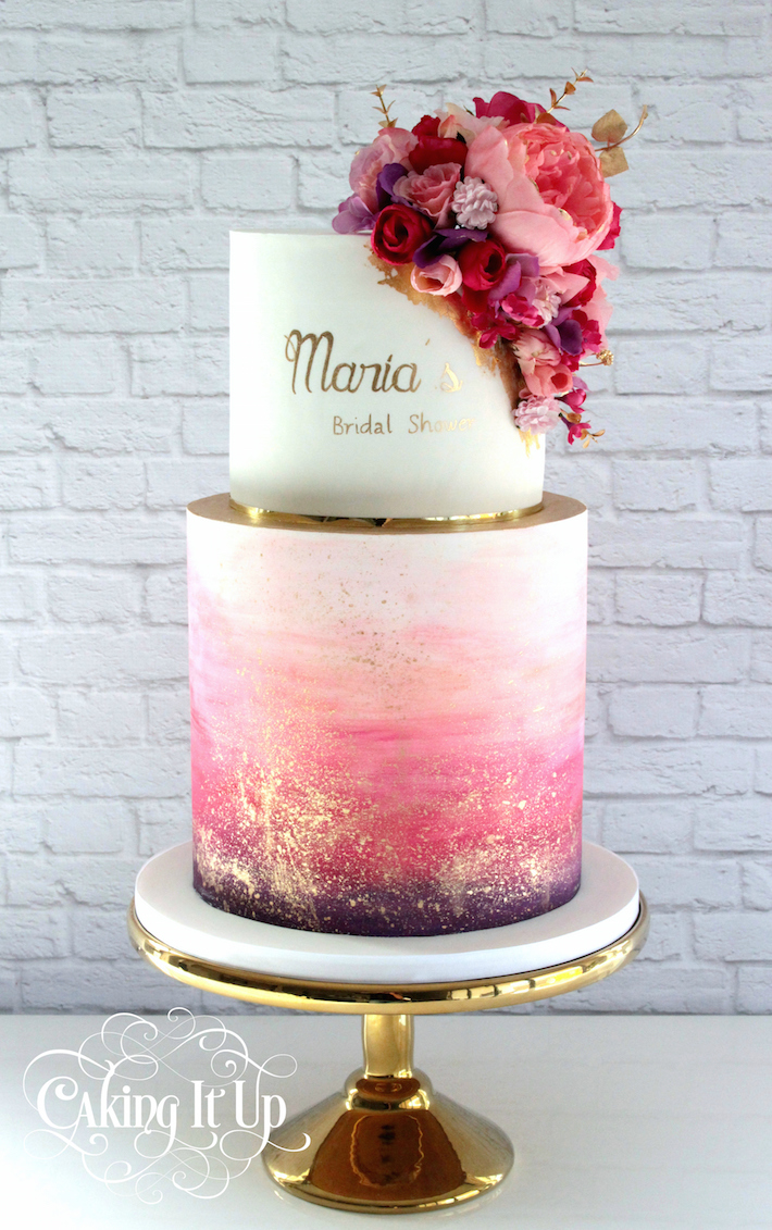 Gold Calligraphy Cake by Caking It Up