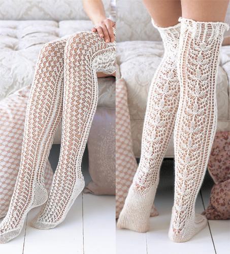 Knit Lace Stockings for Spring Knitting