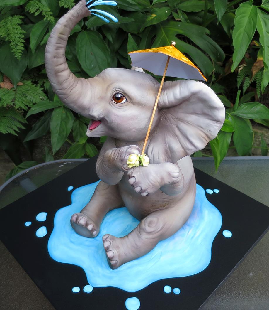 Margie Carter's 3-D painted Elephant Cake