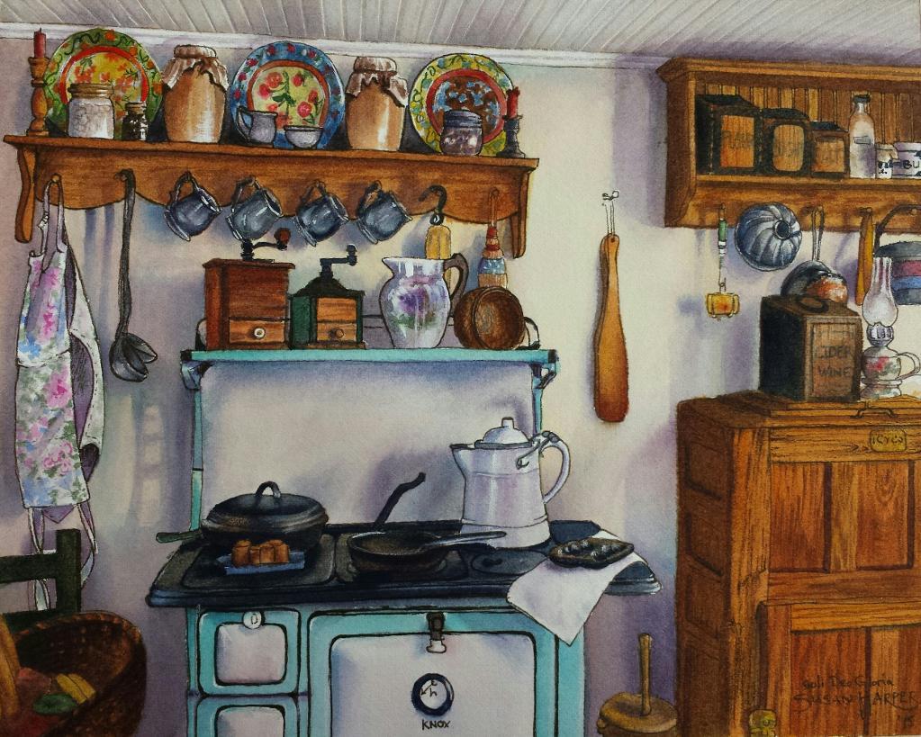 Realistic Kitchen Painting