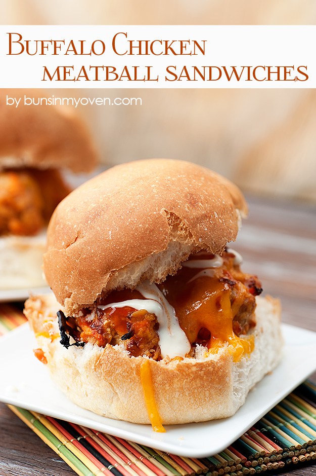 Buffalo Chicken Meatball Sandwiches