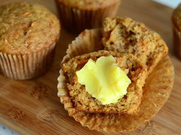 Carrot Cake Muffins with Butter