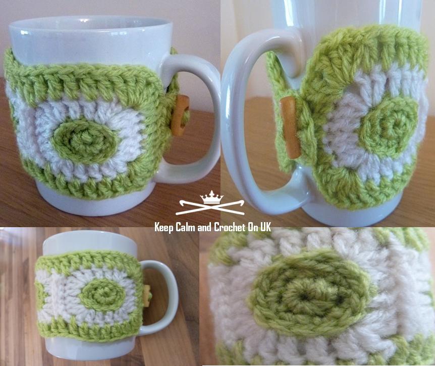 dotty crochet mug cozy