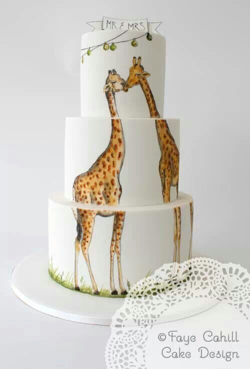 Fay Cahill Hand Painted Giraffe Cake