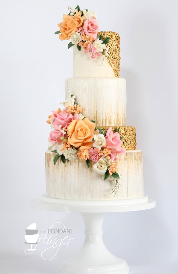 fondant flinger floral tiered cake