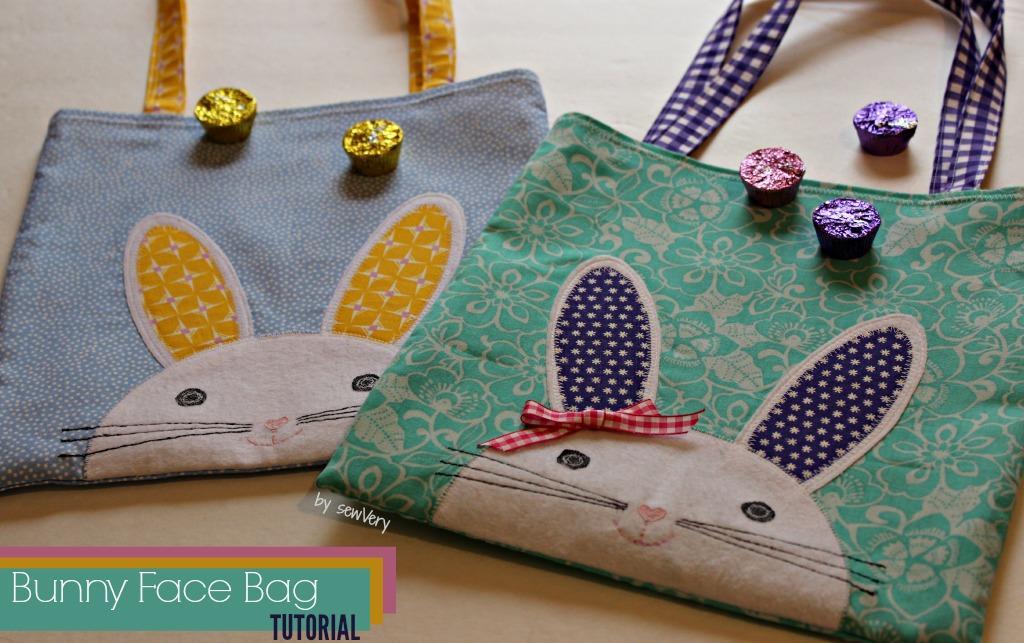 Sew a Bunny Face Bag to carry Easter treats or books!