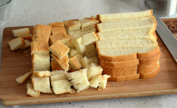 Cubed Bread for Bread Pudding