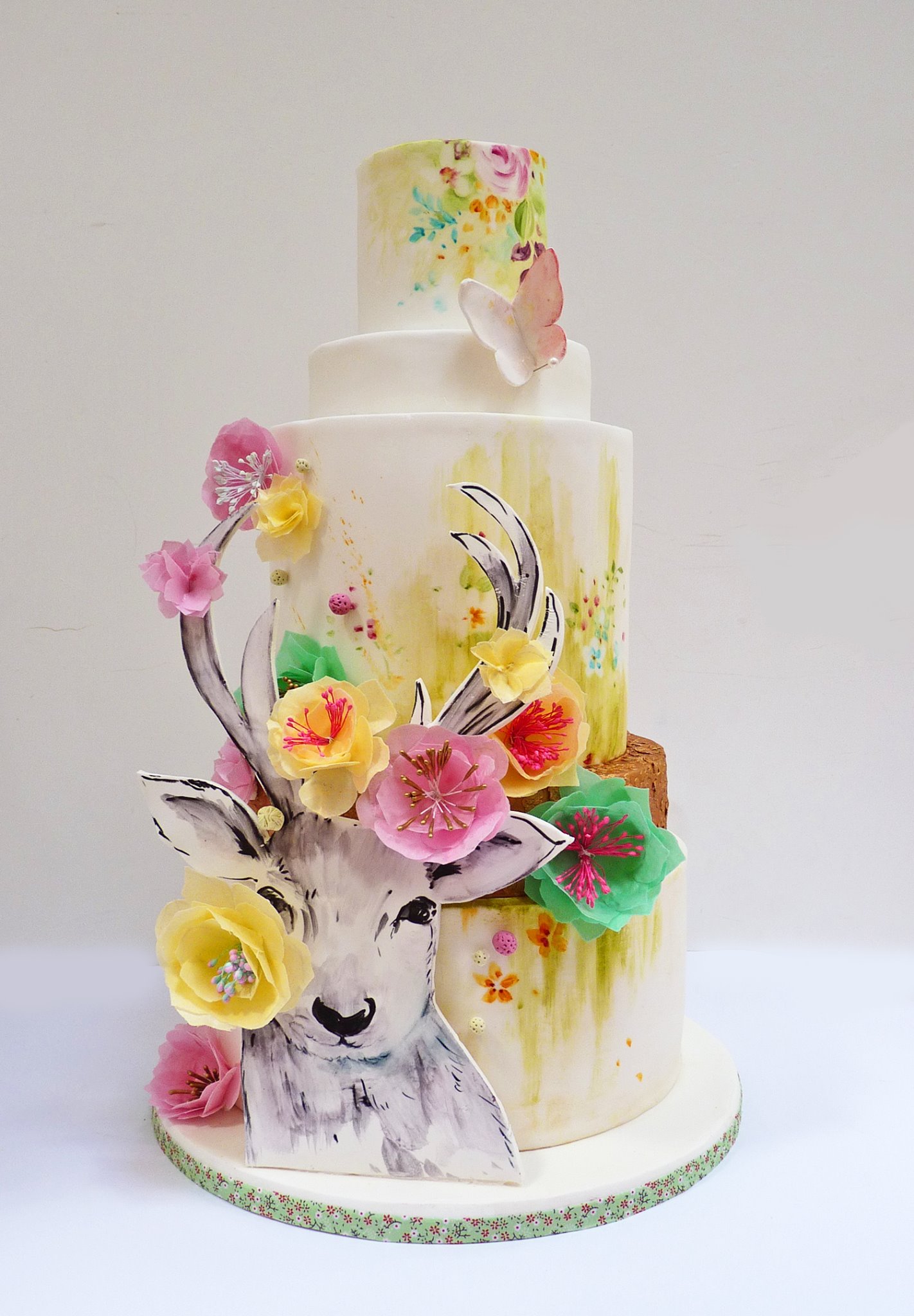 Hand Painted Cake with 3-D Elements