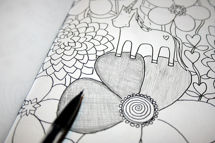 Pencil shading on coloring books