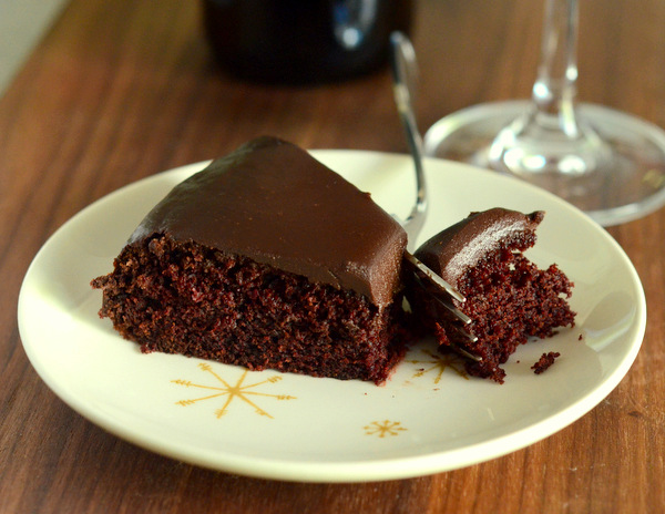 Chocolate Red Wine Cake with Dark Chocolate Red Wine Ganache