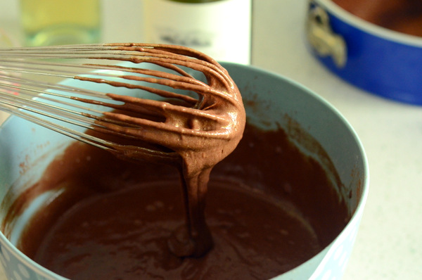 Smooth Red Wine Chocolate Cake Batter