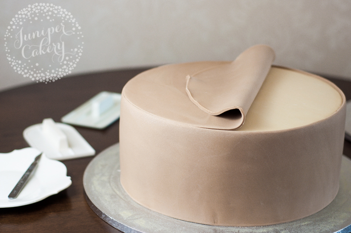 Quick and easy tutorial for a fun tree bark effect cake