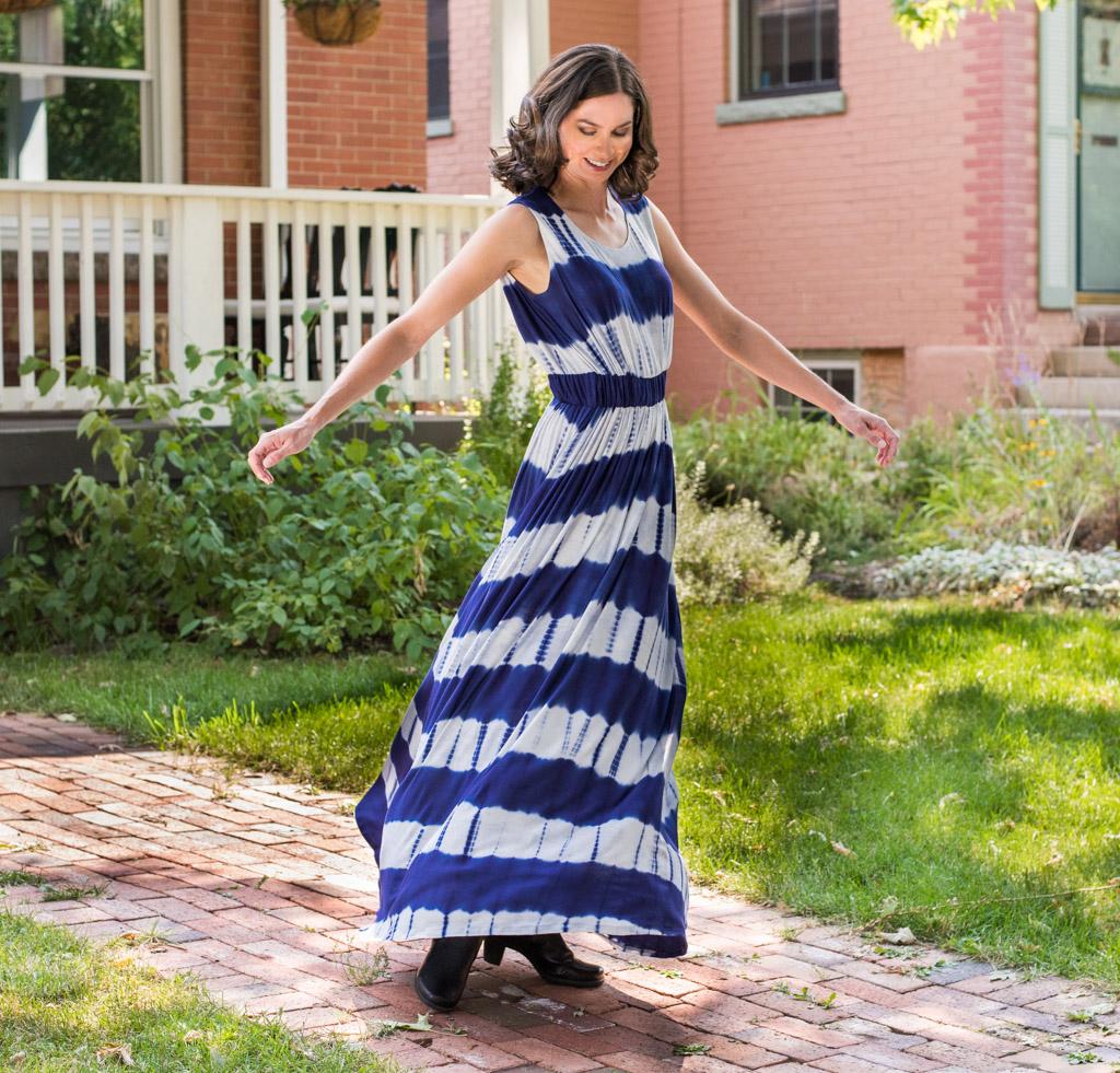 Butterick 6051 Tie-Dye Maxi Dress Kit